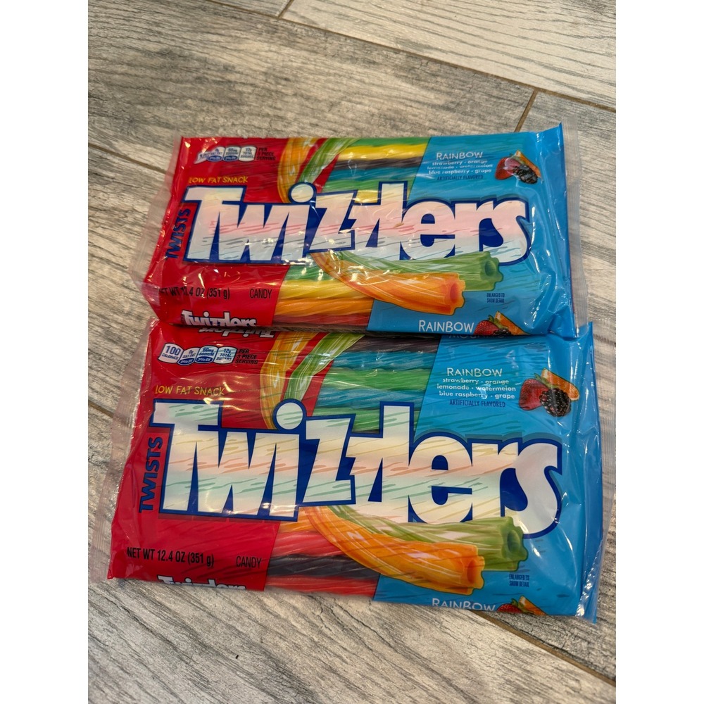 Twizzlers Rainbow Twists Candy 2 Pack 12.4 oz Bag NWT Fruit Flavored Licorice‎